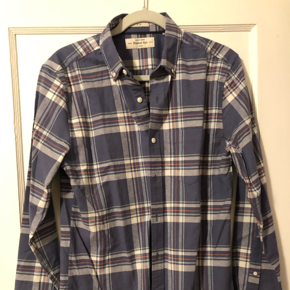 Slim Stretch Oxford Hawker Rye Button Down Shirt